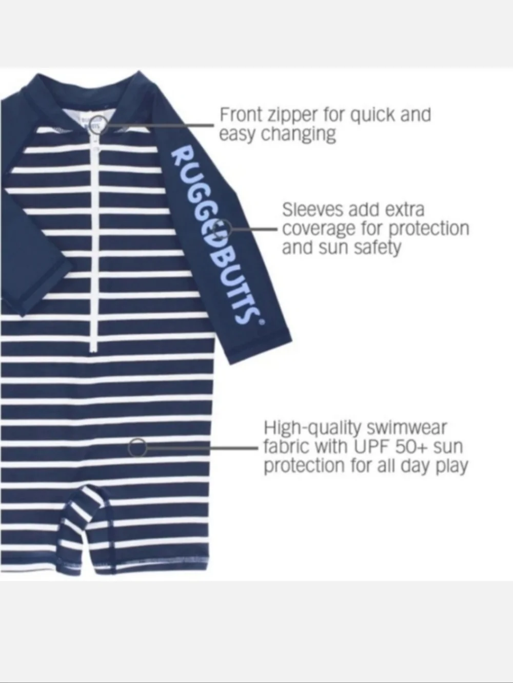 NEW RuggedButts long-sleeved rashguard swimsuit size 3-6 months